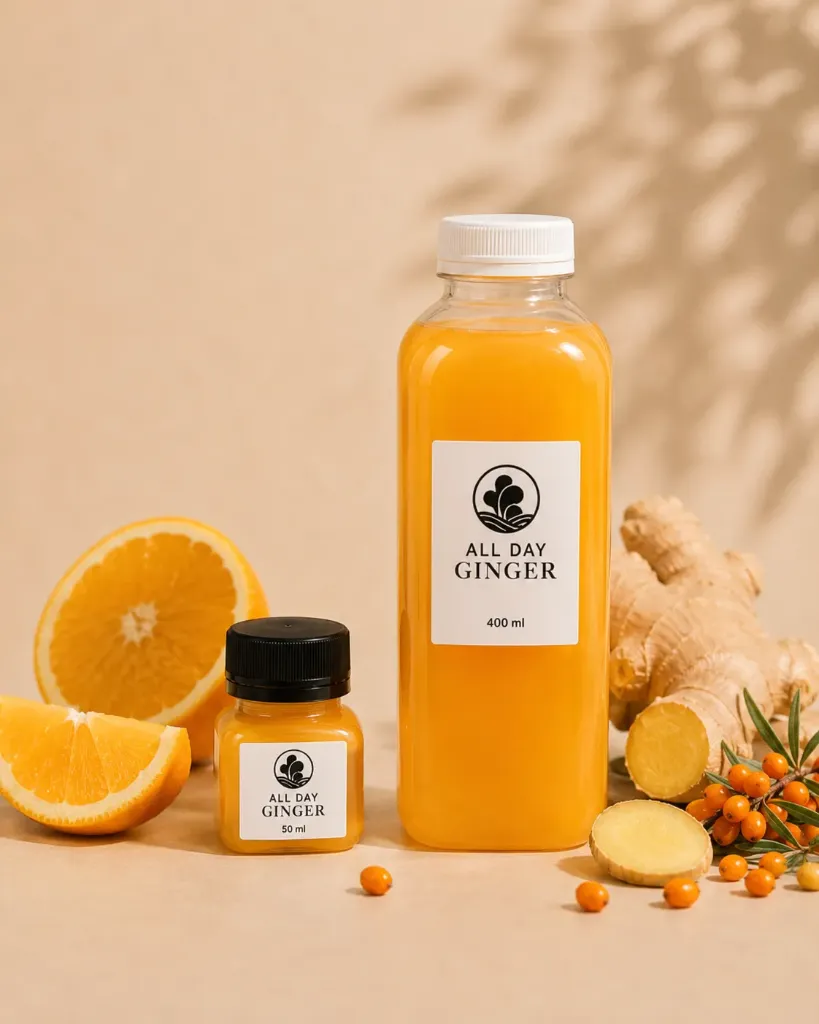 NORDIC GLOW - Sea Buckthorn and Orange Ginger Shot (400ml)